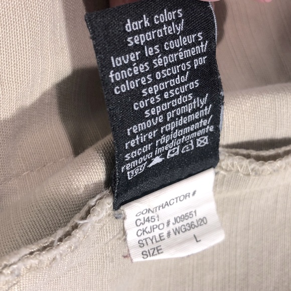 Calvin Klein Khaki Beige Button Up 4 Pocket Collared Jacket Women’s Large - Picture 8 of 10